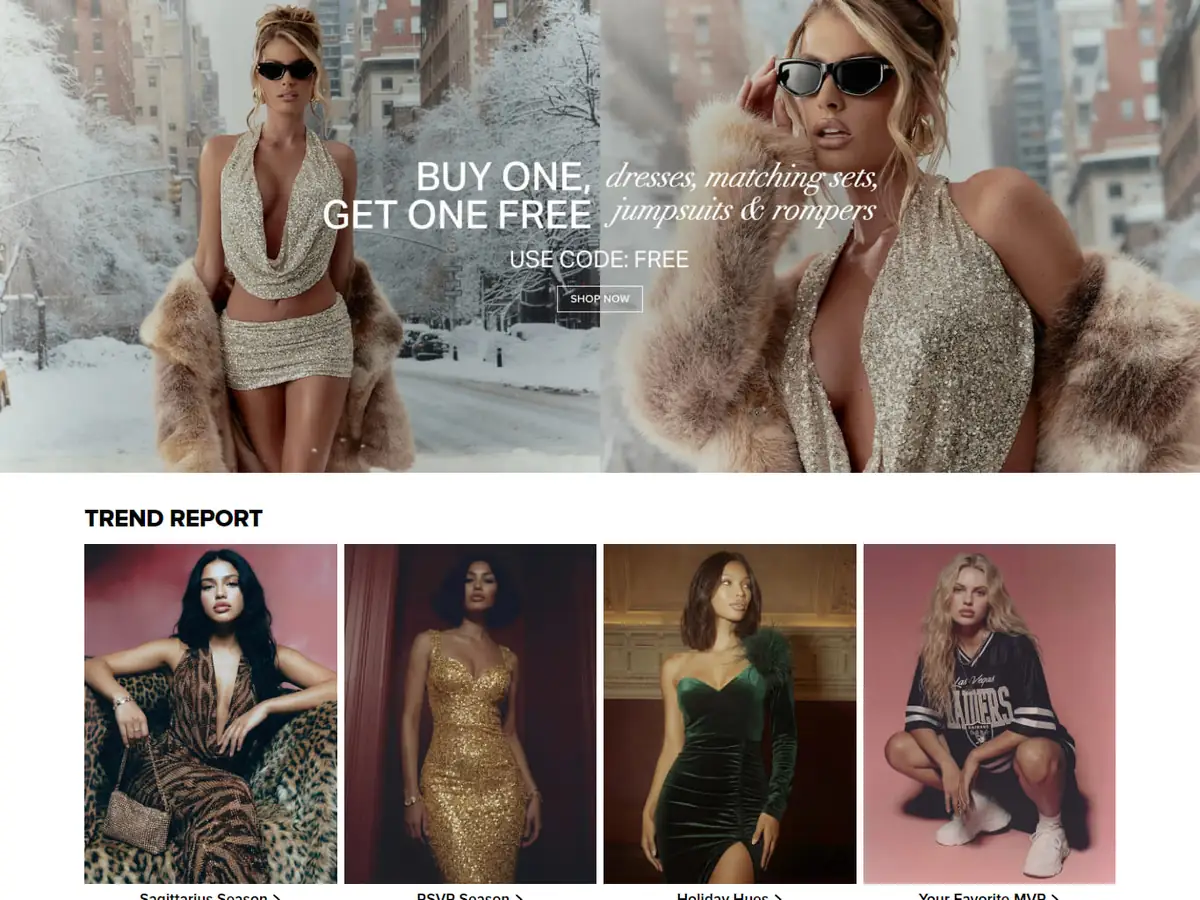Fashion Nova fashion ecommerce website