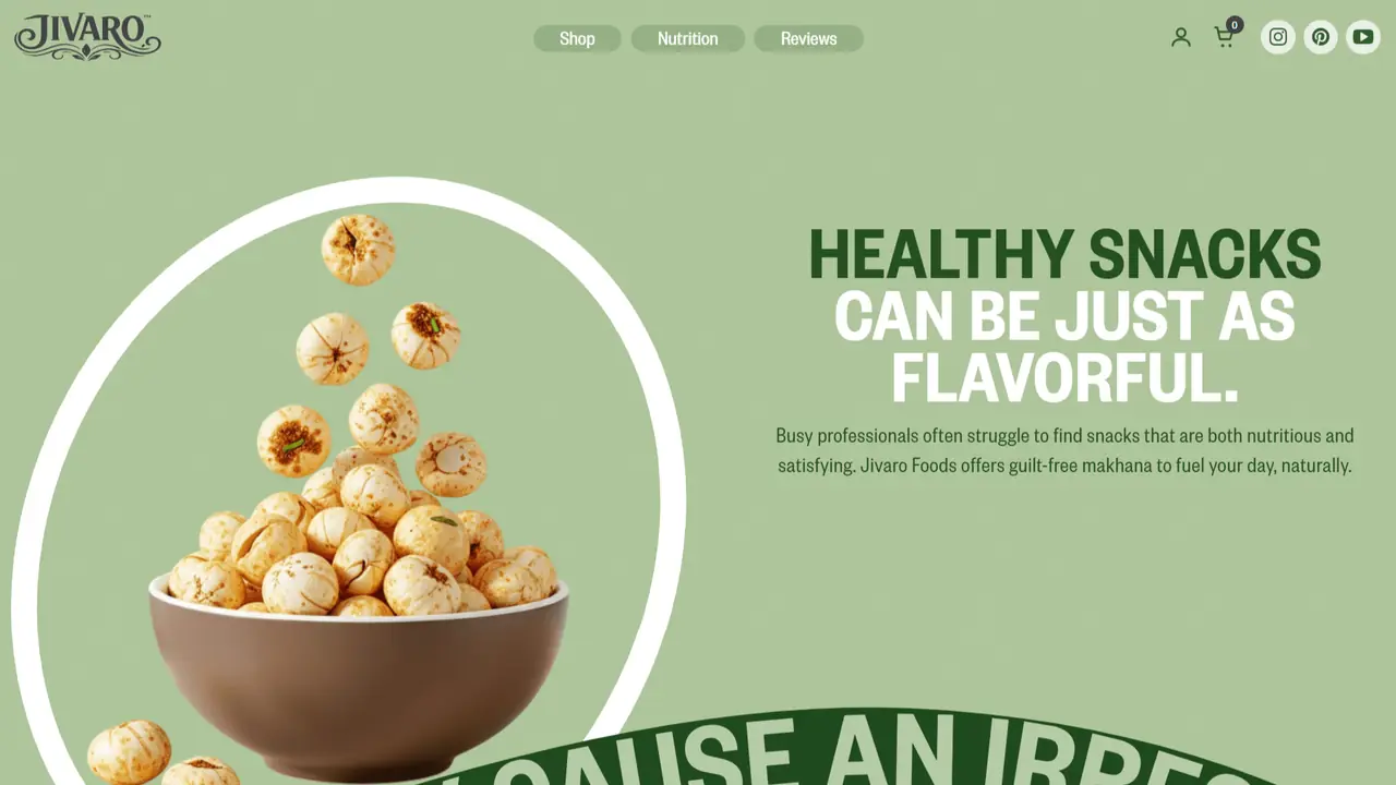 Jivaro Foods ecommerce website project