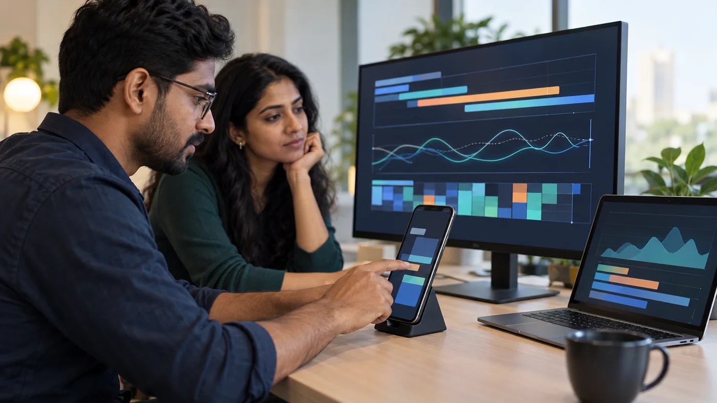 Indian web performance specialists testing a mobile SPA route against text-free timing traces