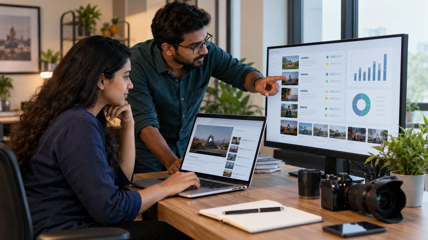 Indian technical SEO team reviewing video watch pages and indexing status
