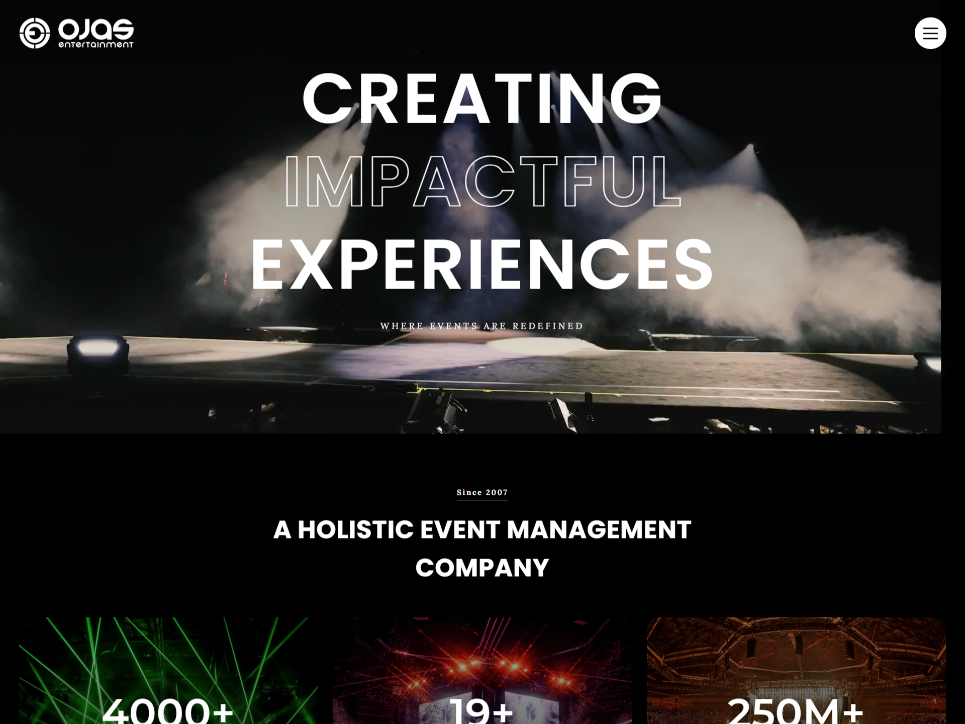 Ojas Entertainment website project