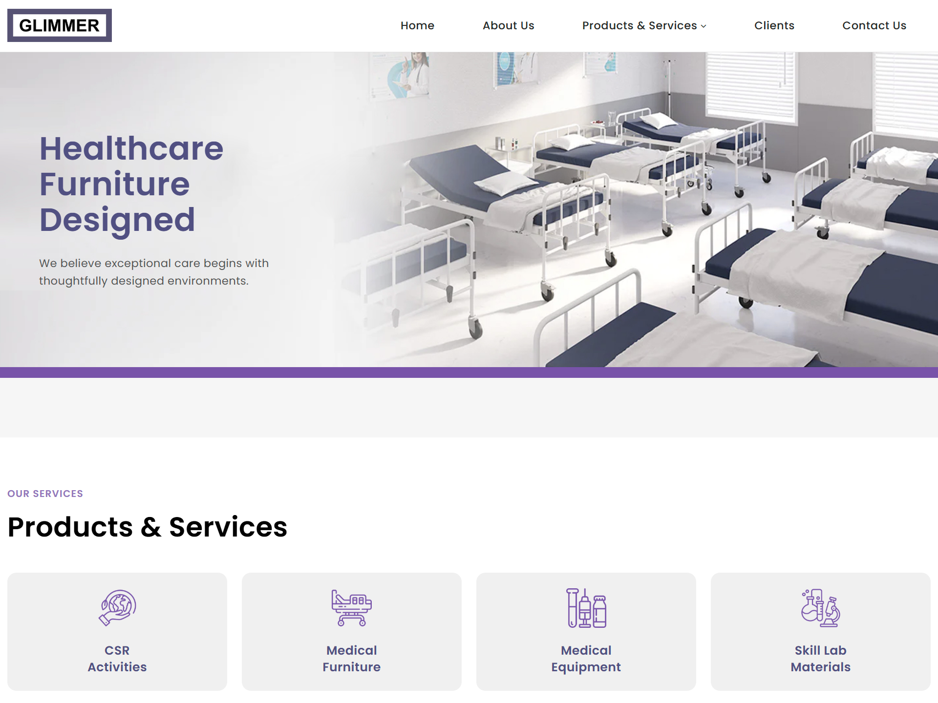 Glimmer Multi Services website project