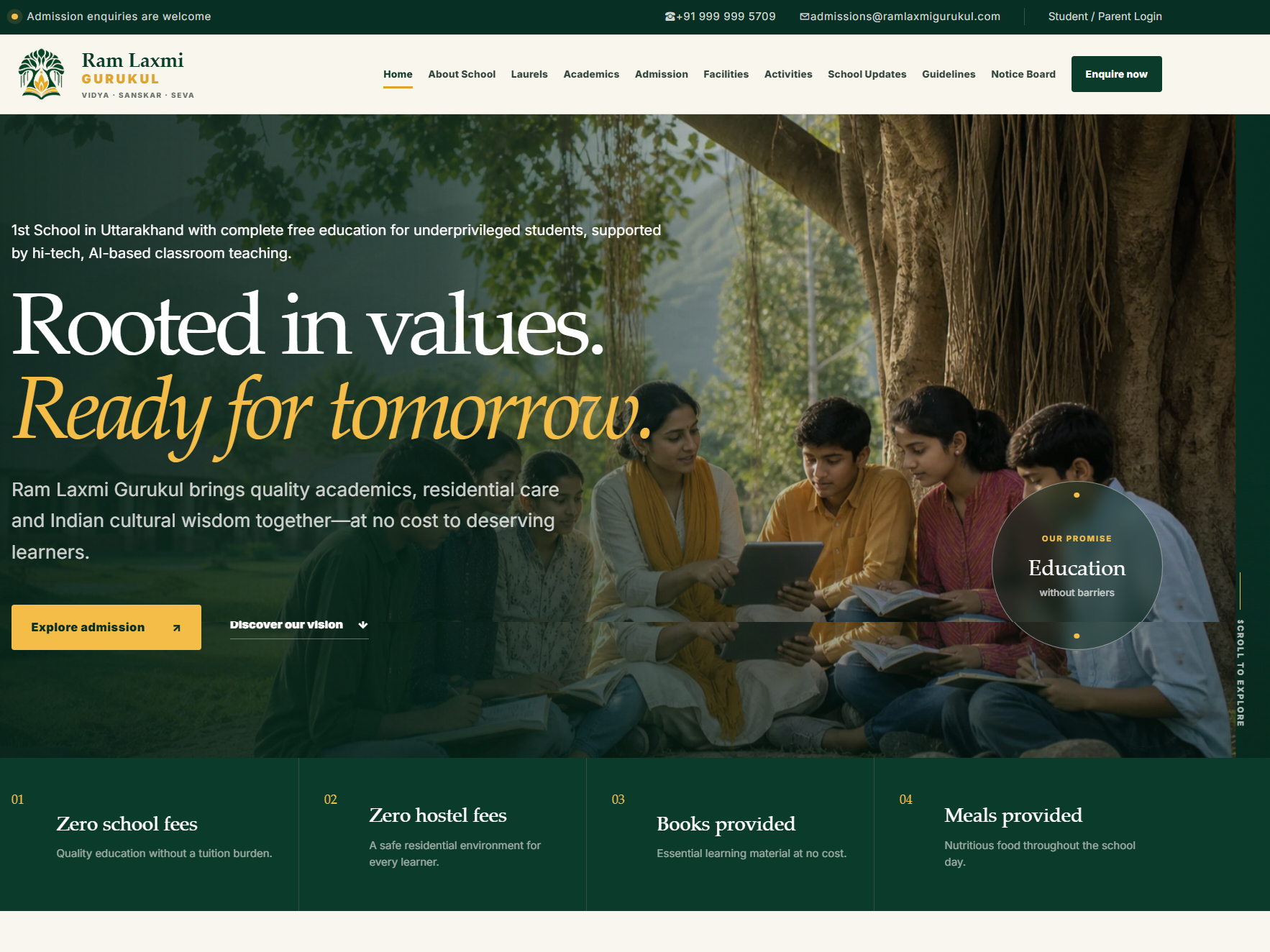 Ram laxmi Gurukul website project