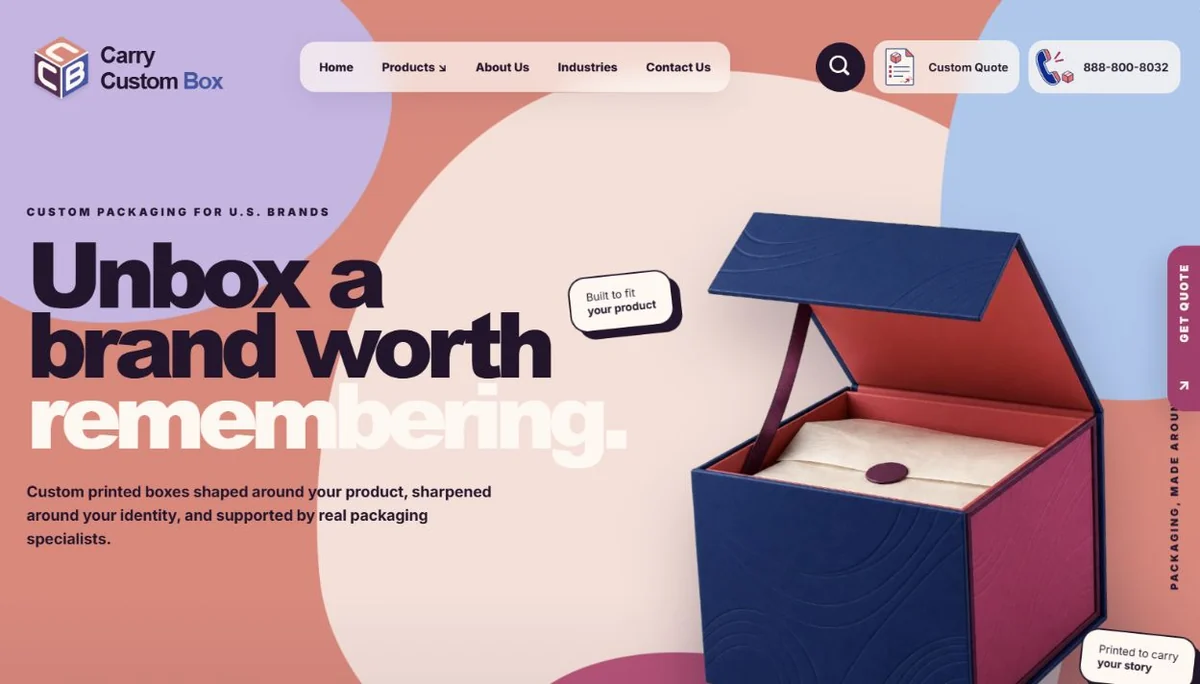 Carry Custom Box website project